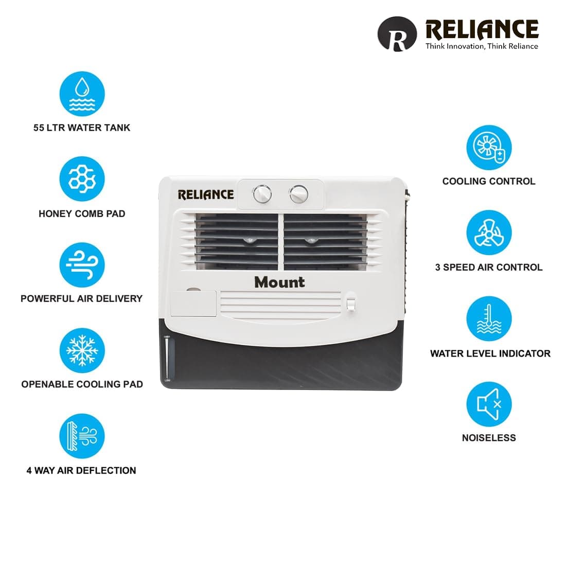 Reliance Window Air Cooler 55 Litre (White & Grey) — image 5
