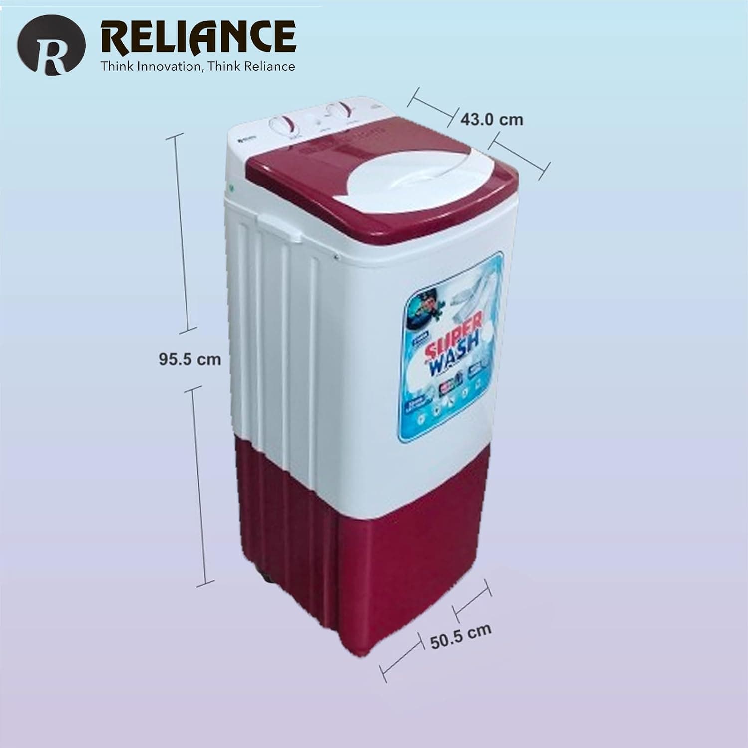 Reliance 7.5 Kg Semi-Automatic Top Load Washer (Red & White) — image 5