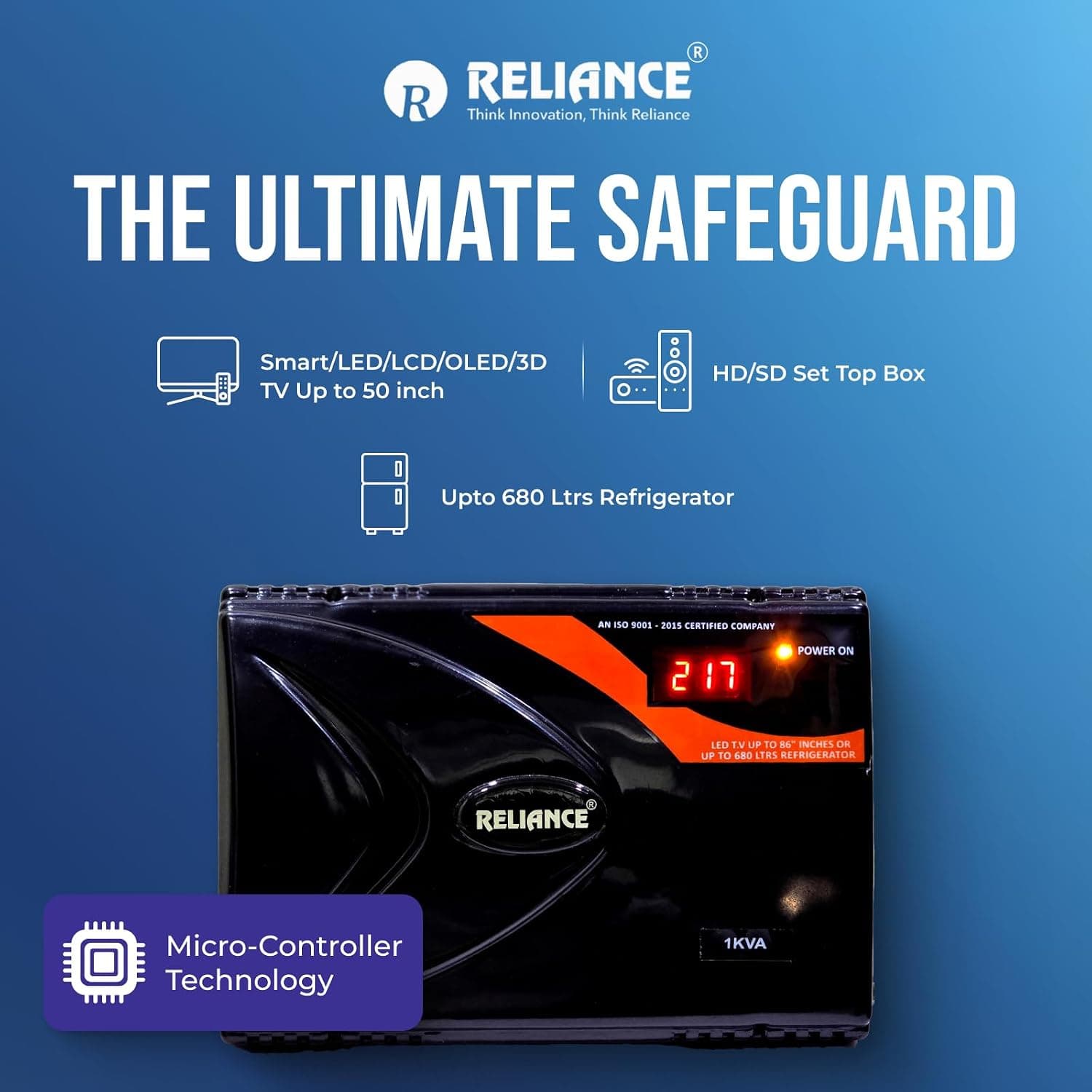 Reliance Digital Voltage Stabilizer 1KVA (Up to 86" TV / 650L Fridge) — image 2