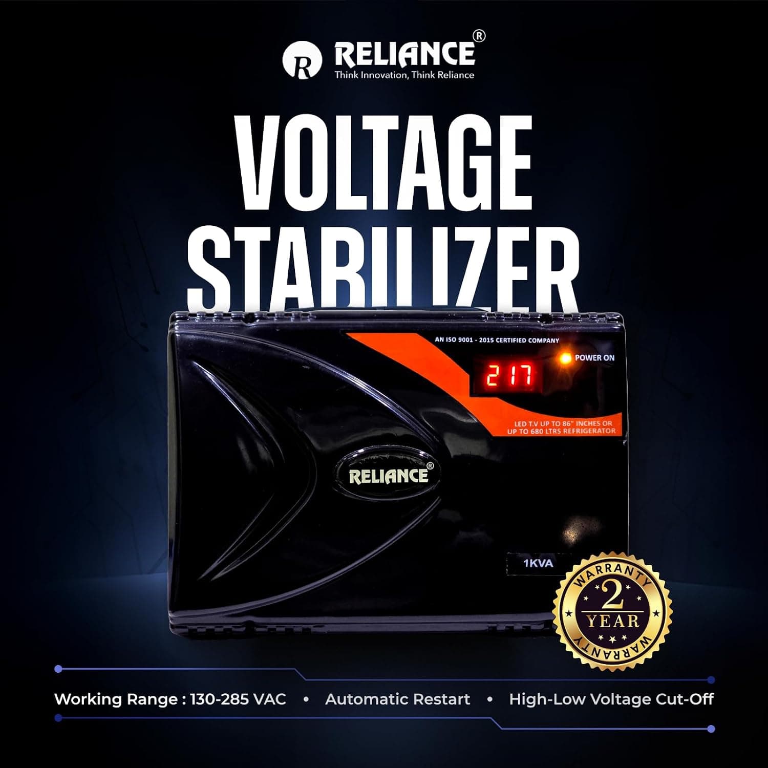 Reliance Digital Voltage Stabilizer 1KVA (Up to 86" TV / 650L Fridge) — image 4