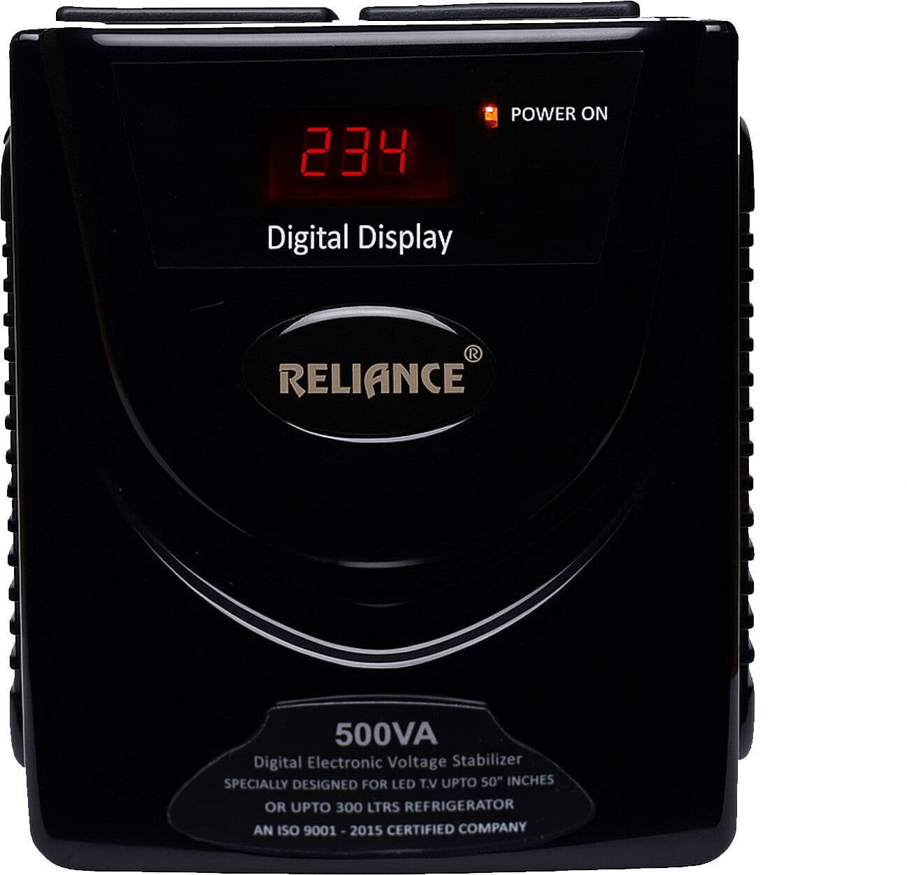 Reliance RST300B Automatic Voltage Stabilizer for LED TVs up to 50 Inches & Refrigerators up to 300 Litres – Black